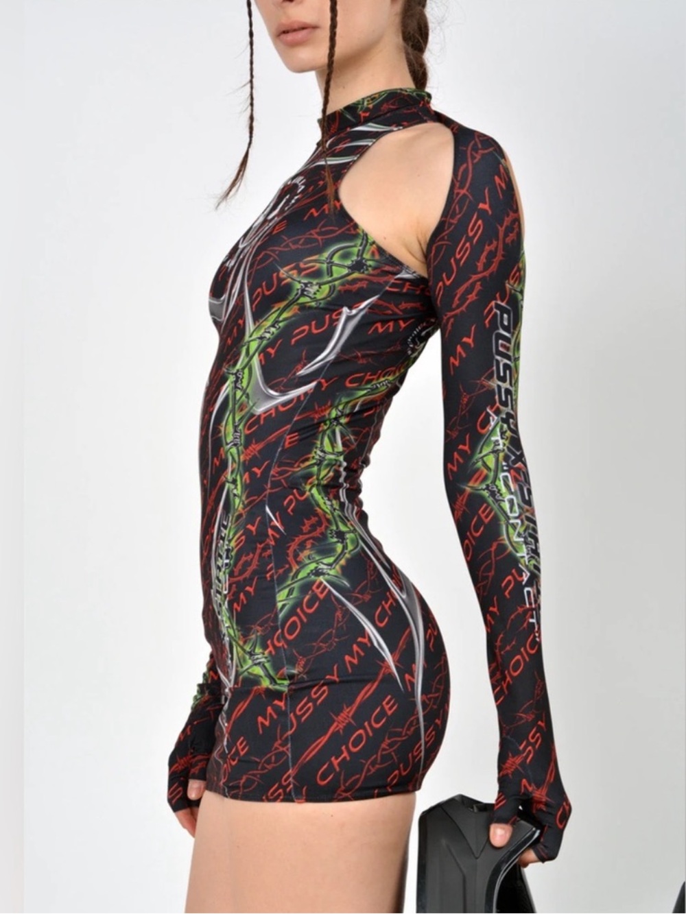 X-STATIC DRESS WITH DETACHABLE GLOVES